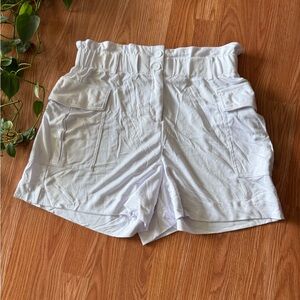 High Waist White Women's Shorts